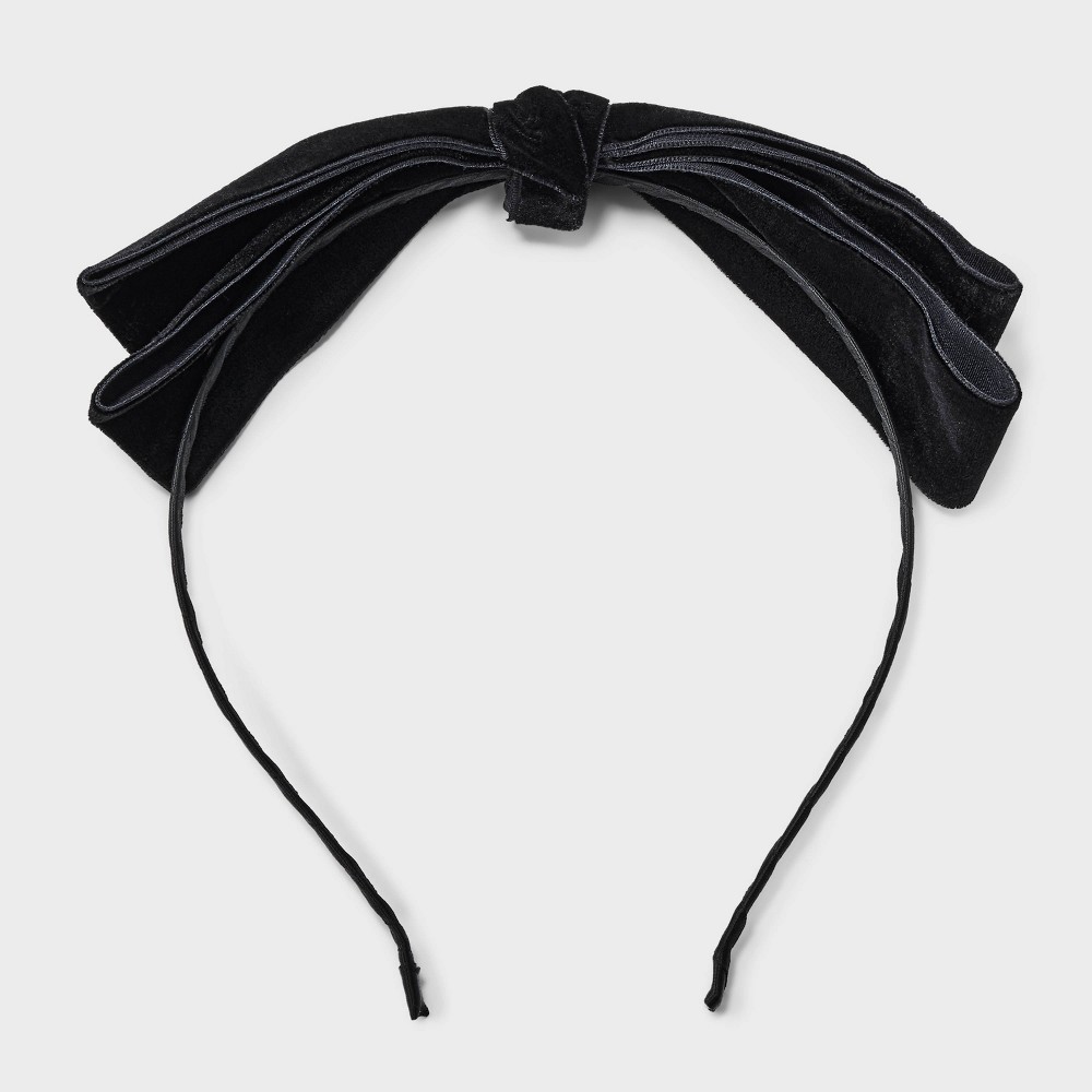Velvet Bow Headband - A New Day™ Black