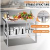 AMERLIFE Stainless Steel Table for Prep & Work Adjustable Under Shelf and Feet - 3 of 4