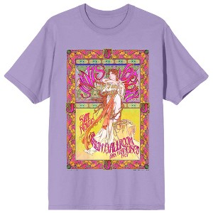 Janis Joplin Colorful Poster Art Women's Purple Haze Short Sleeve Crew Neck Tee - 1 of 2