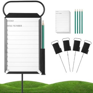 Maplefield Golf Long Drive and Closest to the Pin Marker Kit - 4 Pack - Metal Golf Marker - Includes Pencils, Cards & Metal Markers - 1 of 4