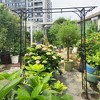 COMHOMA Metal Garden Arch with Gate and Plant Pot Garden Arbor Trellis Climbing Plants Support Rose Arch Black - 3 of 4