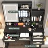 Makeup Vanity With Mirror, 3 Colors Lights, Vanity Desk With 4 Drawers, 1 Cabinets And Shelves, Vanity Table Rattan Vanity Dresser for Bedroom - 2 of 4