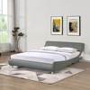 TiramisuBest Faux Leather Upholstered Platform Bed Frame - Grey Leather Design - 2 of 4