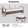 Buenhomino 3 Pieces Patio Sofa with Ottomans, All-Weather PE Rattan Wicker Sofa Small Patio Conversation Couch with Cushion,Blue Cushion&Brown Wicker - 3 of 4