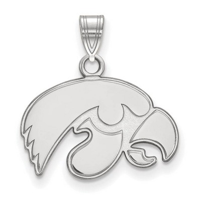 Black Bow Jewelry 14k White Gold Iowa Hawkeyes NCAA Small Pendant