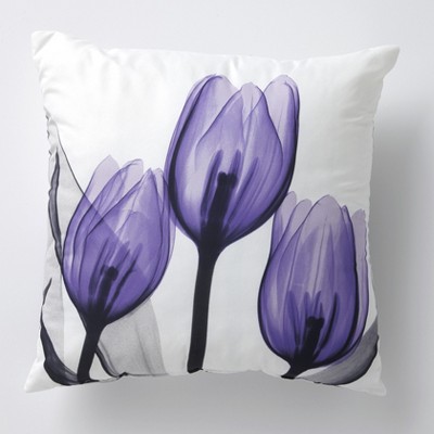 Lakeside Purple Tulip Accent Pillow - Furniture and Bedroom Floral Decor