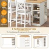ChicFurnit Dining Sets Counter Height Table Set with Storage Shelves Cross Back Chairs for Kitchen Dining Room, Beige and White, 63.5"*33.75"*6.25" - 4 of 4