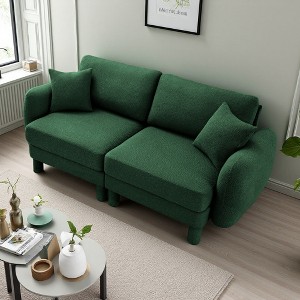 2-Seater Loveseat Sofa with Shell-Arm Design, Cylindrical Fabric Legs & Plush Foam - 1 of 4