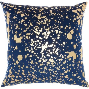 Luminescence Metallic Splash Square Throw Pillow Navy - Nourison, Blue