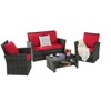 Pieces Outdoor Patio Furniture Sets Garden Rattan Chair Wicker Set - 4 of 4