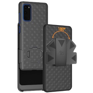 Nakedcellphone Case with Stand and Belt Clip Holster for Samsung Galaxy S20 - Black - 1 of 4