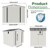 8X6 FT White Metal Outdoor Storage Shed with Window and Lockable Door, All-Weather Gray Gable Roof Garden Tool Shed for Backyard or Lawn – Cuddlewood - 4 of 4