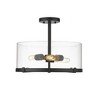 Callista 3-Light Semi-Flush Mount Ceiling Light - Matte Black & Clear Glass, Dimmable - 2 of 4