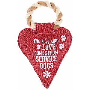 Pavilion Gift Company - Service Dog - 6" x 9.5" Canvas Dog Toy on Rope - Pet Toy - 1 of 4