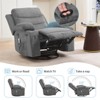 Swivel Rocker Recliner Chair with Massage and Heat, 360° Oversized Recliner Single Sofa Seat - 3 of 4
