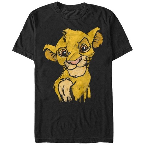 Men s Lion King Simba Smirk T Shirt Black Small