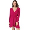 Coolmee Women's Spring Fall Pleated Mini Dress Long Sleeve Ruffle Causal Short Dress - 2 of 4
