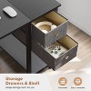 40 Inch Computer Desk with Drawers, Home Office Desk Writing Desk Work PC Table Study Desk with 2-Tier Drawers Storage Shelf Side Hook-The Pop Home - 3 of 4