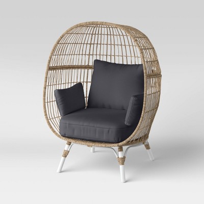 Southport Egg Chair with Natural/White Metal Legs - Charcoal - Opalhouse™