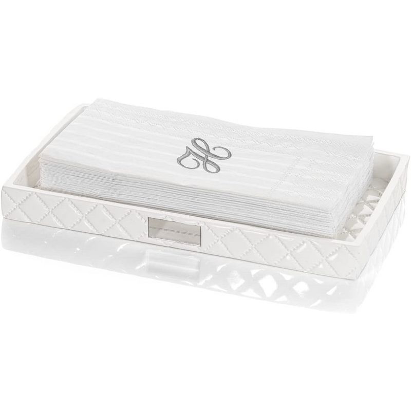 Creative Scents Quilted Mirror White Vanity Tray, 4 of 5