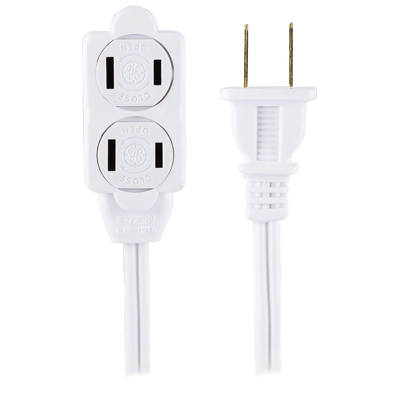 GE® 3-Outlet Polarized Indoor Extension Cord with Twist-to-Close Outlet Covers, 6 Ft., White, 51937, 4 of 11