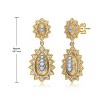 Guili Rhodium and 14K Gold Plated Elegant Cubic Zirconia Drop Earrings, Stylish and Sparkling Jewelry for Everyday or Special Occasions - 2 of 3