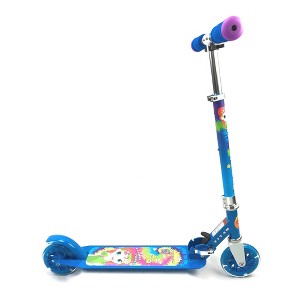 Titan Flower Power Princess Folding Aluminum Girls Kick Scooter with LED Light Up Wheels (Age 5+), Blue - 1 of 4