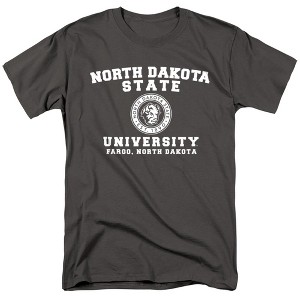 North Dakota State University NDSU Bison Official Circle Logo Adult T Shirt, Black - 1 of 4