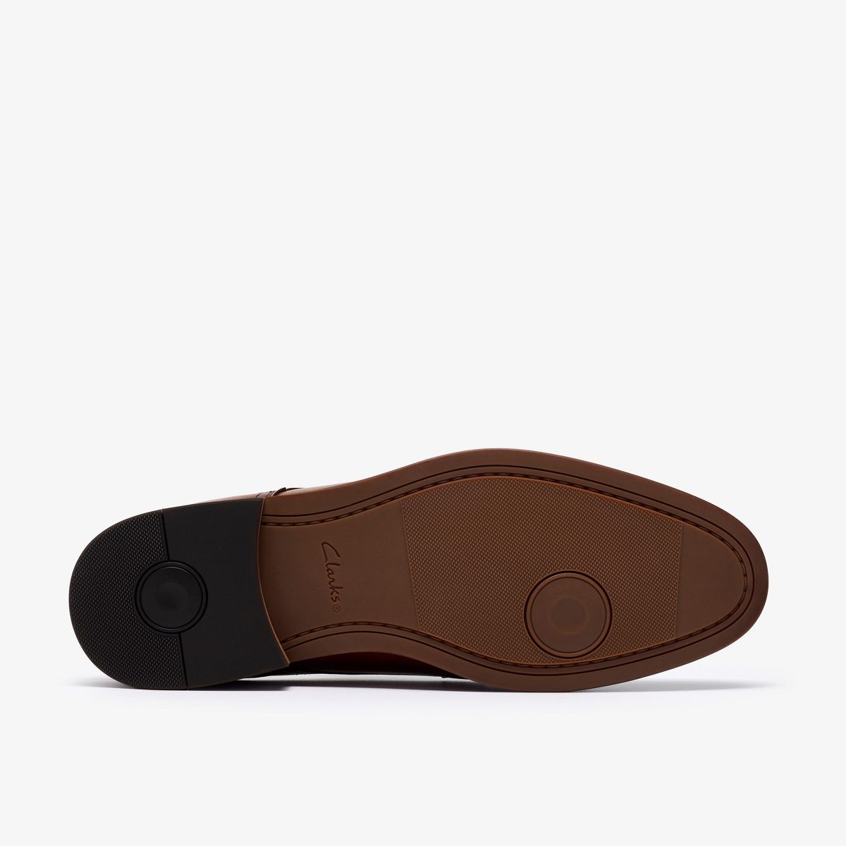 Clarks Mens Bowburn Tip Tan Leather Shoes - thumbnail 3