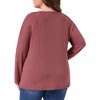 Women's Plus Size Crew Neck Pleated Long Sleeve Casual Tunic Tops - Agnes Orinda - 4 of 4