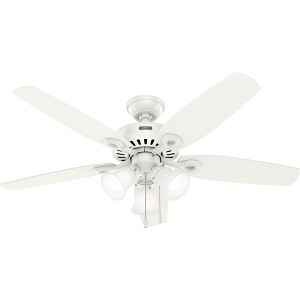 Hunter 52" Builder Elite Ceiling Fan, Fresh White, Lighted, DC Motor, Incandescent Finish - 1 of 1