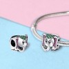 Elephant Charm European Bead Pink Green CZ Sterling Silver Ginger Lyne Collection - 3 of 4