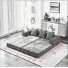 GDFStudio Clara Convertible Compressed Foam and Chenille Floor 79" Sofa Bed with Pillows - 4 of 4