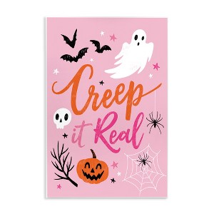 Stupell Industries Creep It Real Pink Halloween Phrase Wall Plaque Art - 1 of 4
