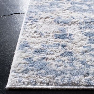 Amelia Grey and Blue Synthetic Runner Rug - 2'2" x 14'