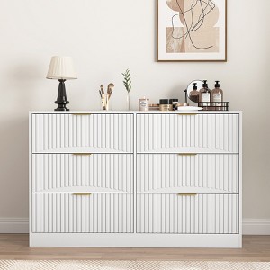 Sapphtopaz Modern Dresser with Drawers, Chest of Drawers with Wavy Patterns & Gold Handle for Entryway Versatile Drawer Organizer for Bedroom - 1 of 4