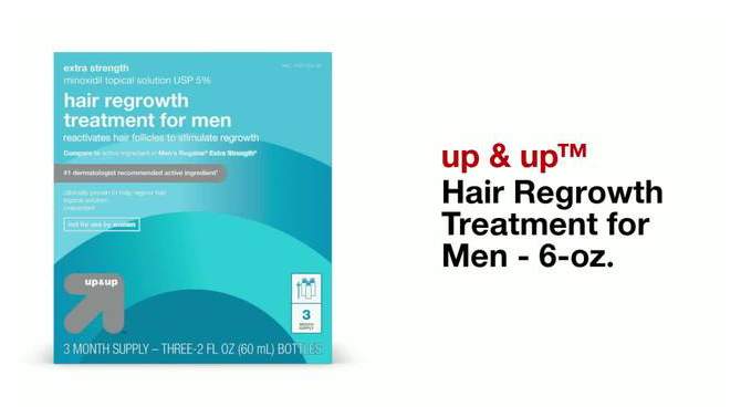 Hair Regrowth Treatment for Men - 3ct/2 fl oz - up &#38; up&#8482;, 2 of 9, play video