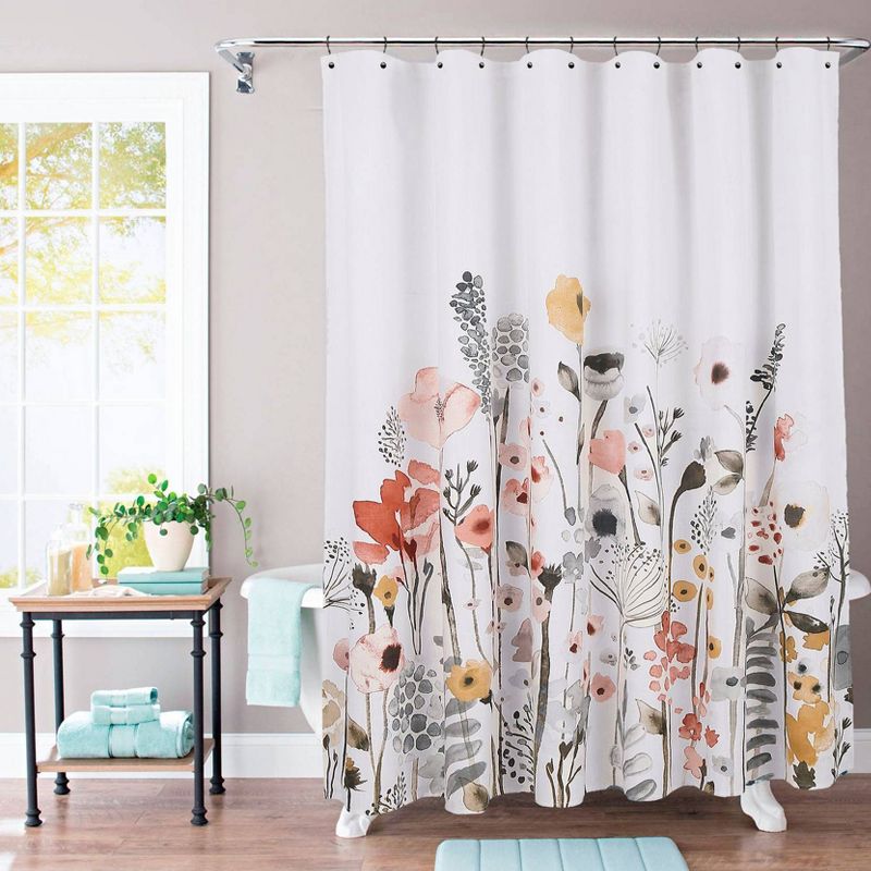 Floral Wave Shower Curtain White - Threshold&#8482;, 2 of 11