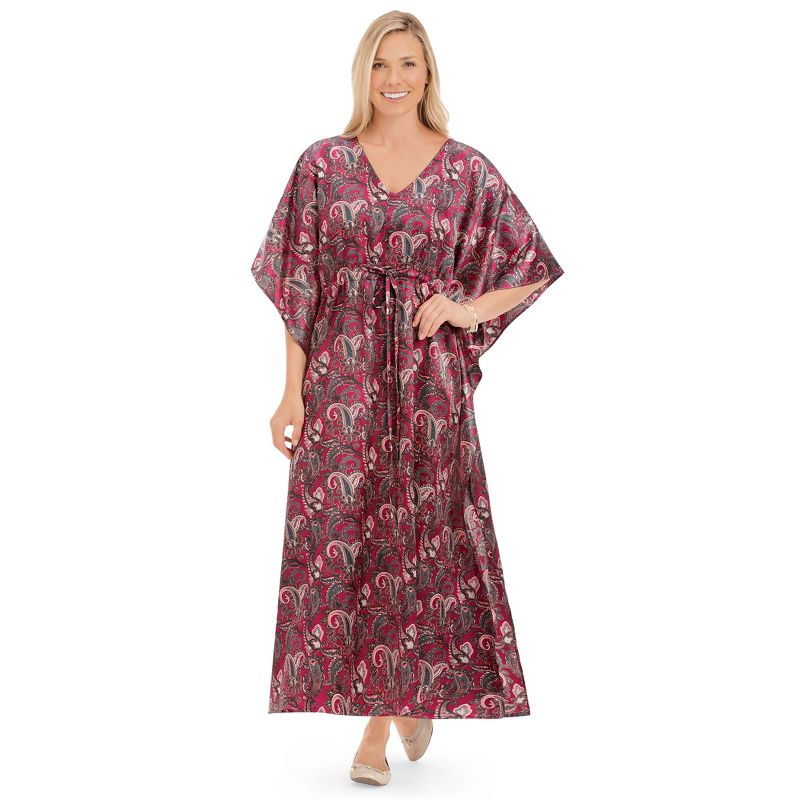 Collections Etc Paisley Cinch Waist Caftan, 2 of 5