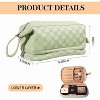 Paaaawaters Large Capacity Makeup Bag Ladies Cosmetic Bag Travel Bag with Compartments Portable PU Leather Travel Makeup Bag - 2 of 4