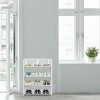 Boersma 4-Tier Carved Shoe Rack – Elegant Wood Plastic Panel Storage Organizer for Entryway, Hallway or Living Room Freestanding Shoe Shelf - 2 of 4