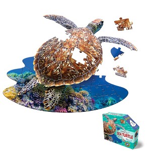 Madd Capp I Am LiL' Sea Turtle Puzzle 48pc Animal Shape w/ Poster & Booklet - 1 of 4