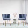 XINGHANZHENXUAN Set of 2 Modern Dining Chairs with Wood-Grain Metal Legs for Dining Room, Living Room, Cafe - 3 of 4