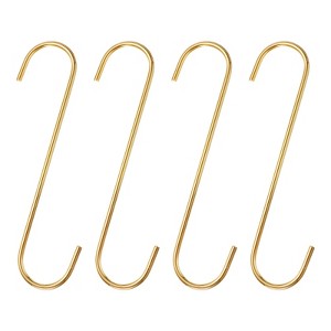 Unique Bargains High Manganese Steel Extra Long S Hooks and Hangers 4 Pcs - 1 of 4