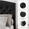 Bed Frame, Velvet Upholstered Platform Bed Frame with Button Tufted Headboard, Wood Support, Easy Assembly, No Box Spring Needed King Size black - 4 of 4