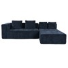 Modern Large Removable Modular Sofa, 3-Piece Set with Free Combination, Includes 4 Cushions, Ideal for Living Room, Bedroom, Apartment - 3 of 4