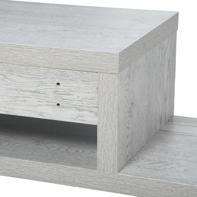 Gray MDF Wall Mounted Floating Media Console Shelf