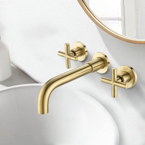 Commercial Wall-Mount Bathroom Faucet with 360 Degree Swivel Spout and Pop-Up Drain, 1.5GPM Flow Rate - 1 of 4