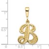 Black Bow Jewelry 14k Yellow Gold, Maci Collection, LG Filigree Script Initial B Pendant - 4 of 4