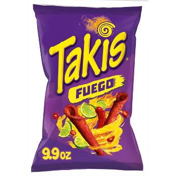 Takis Fuego Rolled Spicy Tortilla Chips, Hot Chili Pepper Lime Flavored Hot  Chips, Multipack 6 Individual Bags, 4 Ounces Each